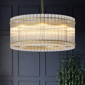 Luxury linear crystal pendant light for dining room