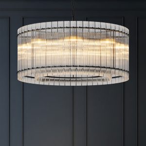 Luxury gold crystal drum pendant chandelier