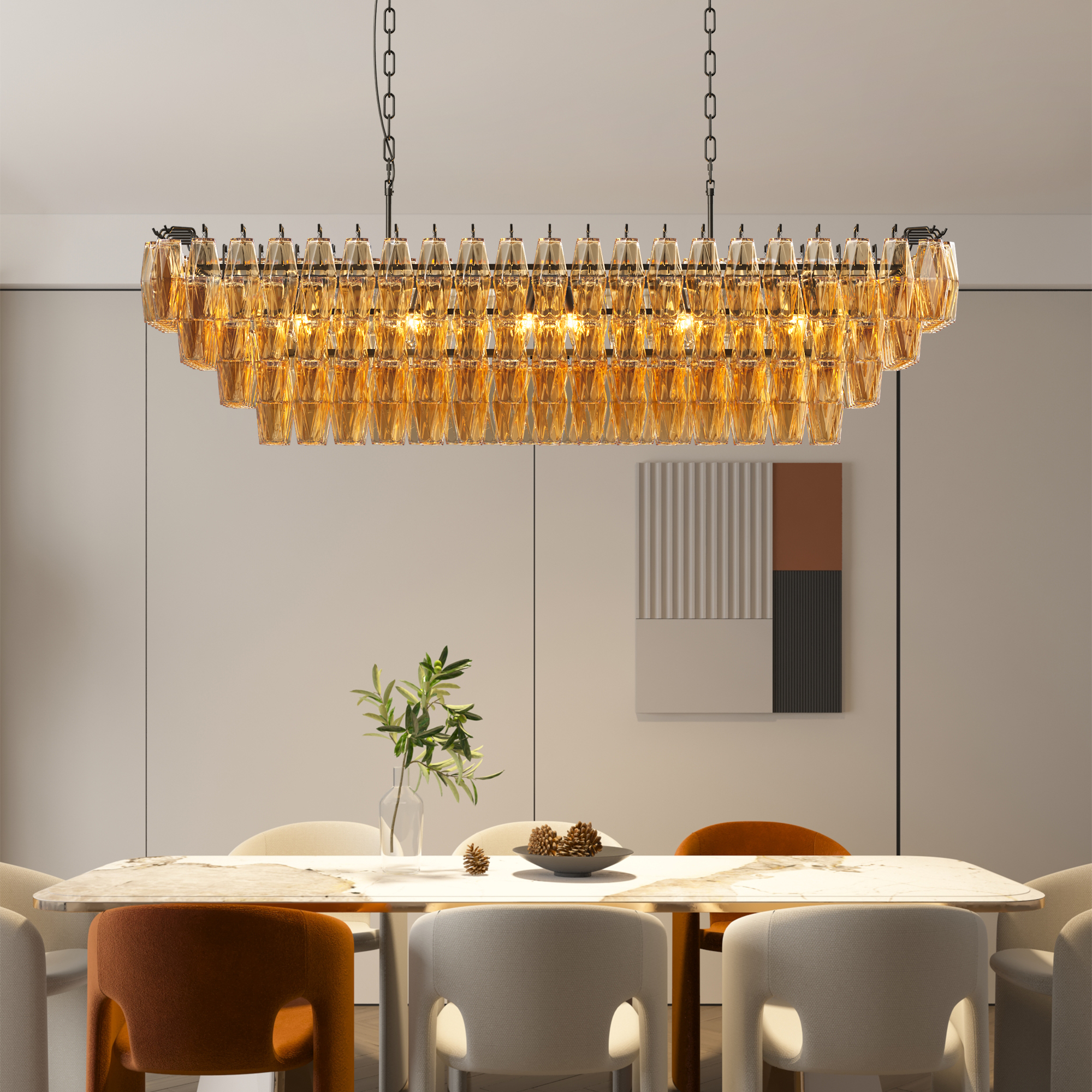Modern Luxury Gold Linear Crystal Pendant Light for Dining Room & Kitchen Island - Image 2