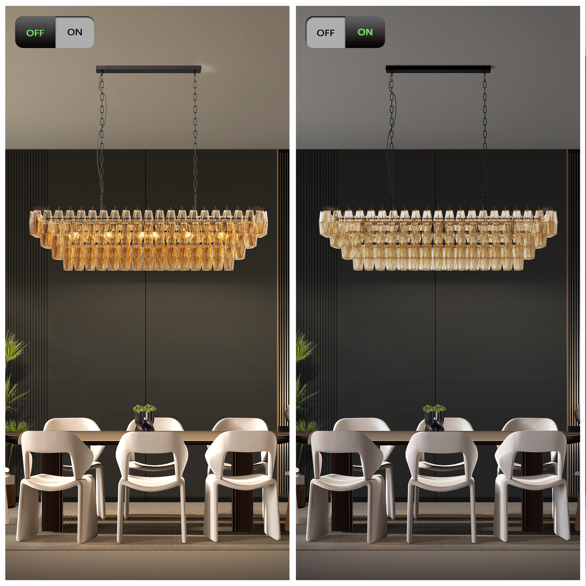 Modern Luxury Gold Linear Crystal Pendant Light for Dining Room & Kitchen Island - Image 5
