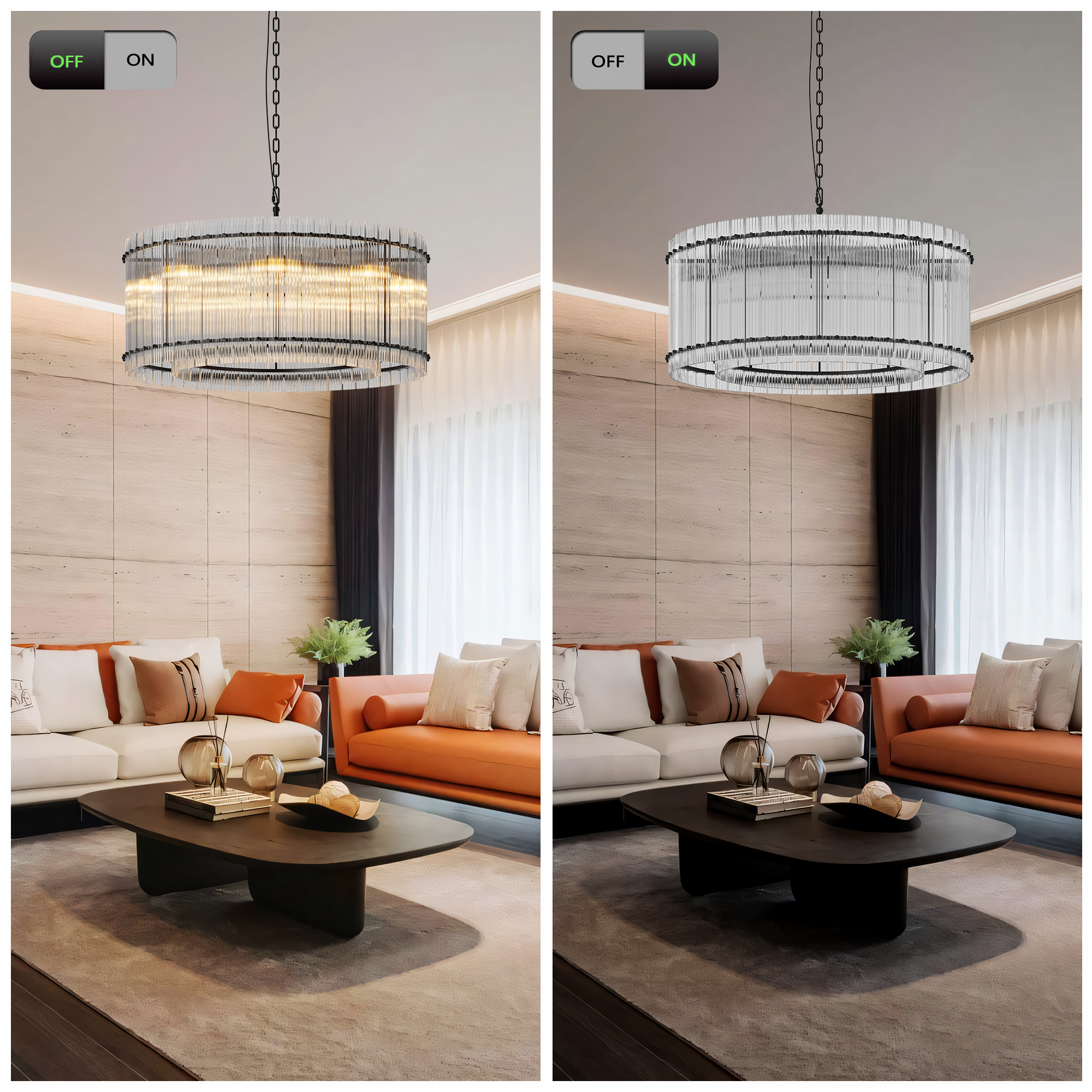 Luxury Modern Gold Crystal Drum Pendant Chandelier for Dining Room - Image 4