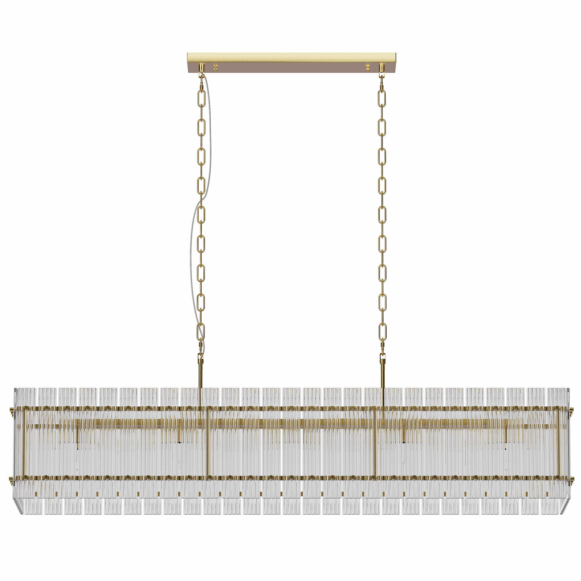 Luxury gold linear crystal pendant light for kitchen island