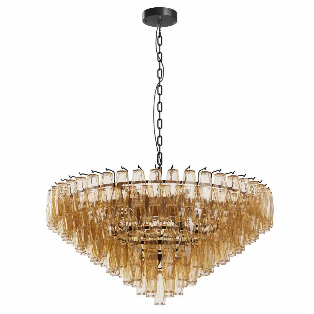 Luxury tiered crystal pendant chandelier for dining room