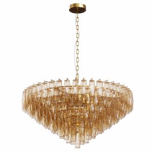 Modern gold crystal pendant chandelier for luxury interiors