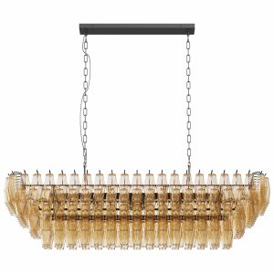 Modern luxury gold linear crystal pendant light for dining room