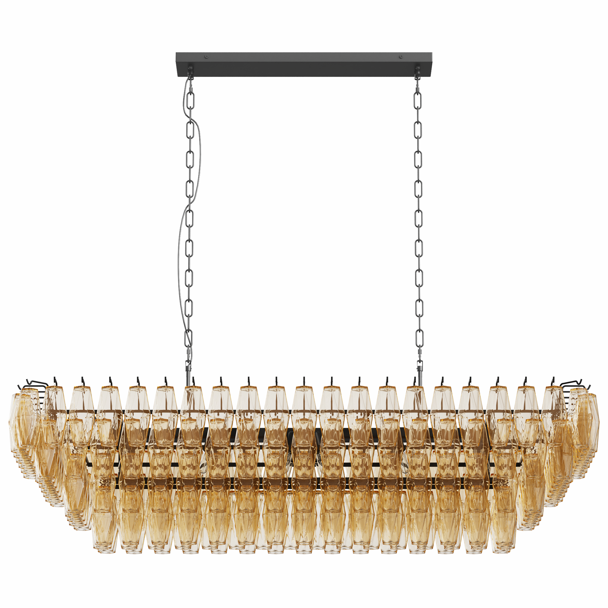 Modern luxury gold linear crystal pendant light for dining room