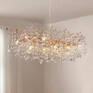 Luxury Gold 6-Light Crystal Chandelier for Living Room & Dining Room