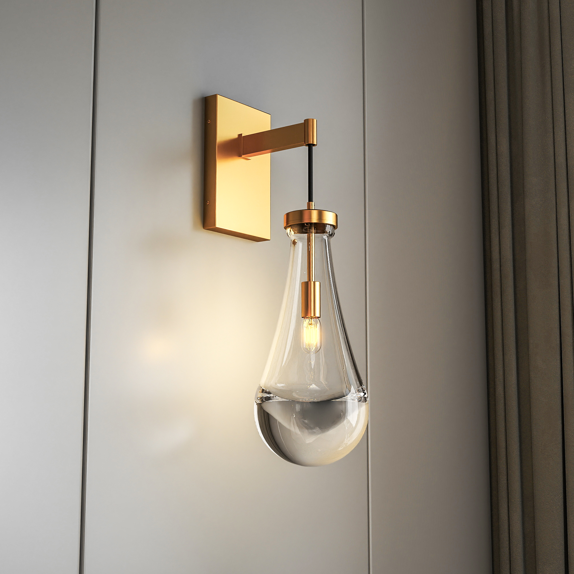 Modern Gold Double Glass Wall Light Bedroom Bathroom Wall Sconce E27 - Image 2