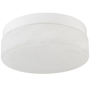 Modern white flush mount ceiling light with frosted glass shade