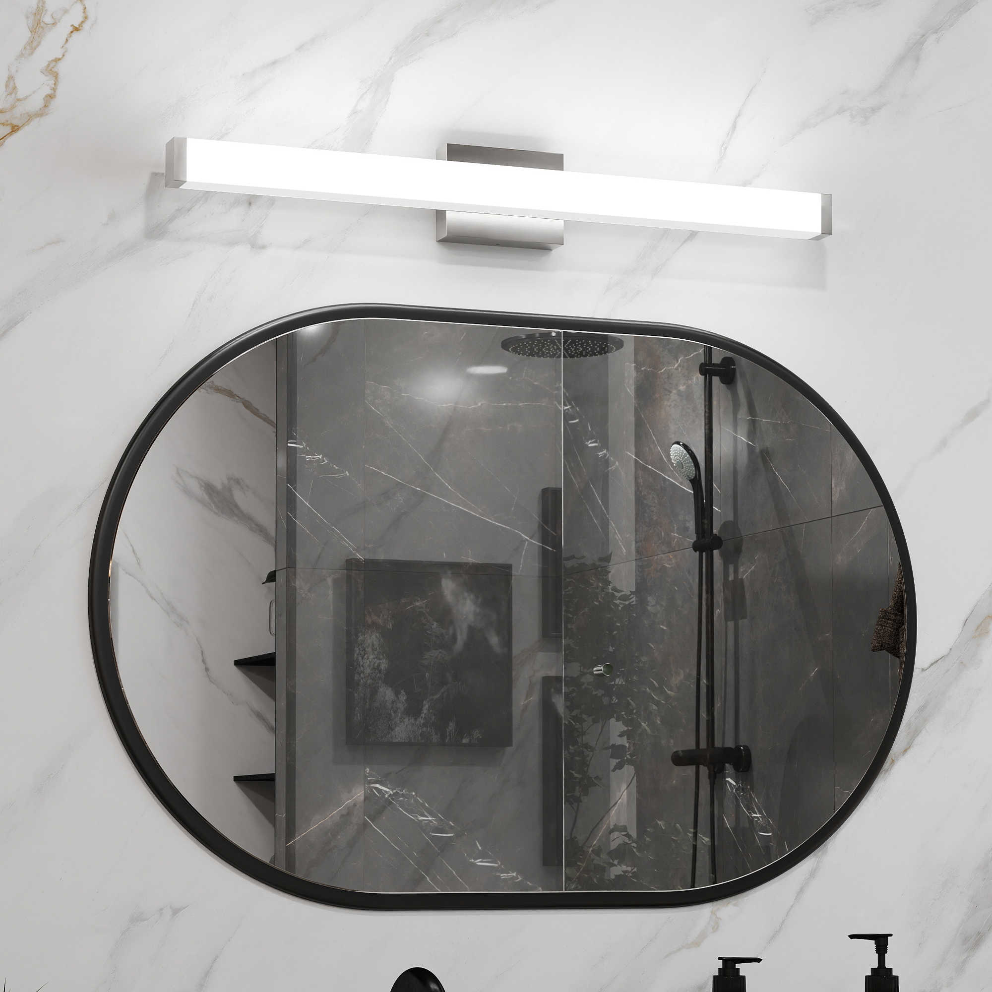 30-Inch Modern LED Vanity Light for Bathroom Mirror, Chrome Wall Light Fixture - Image 2