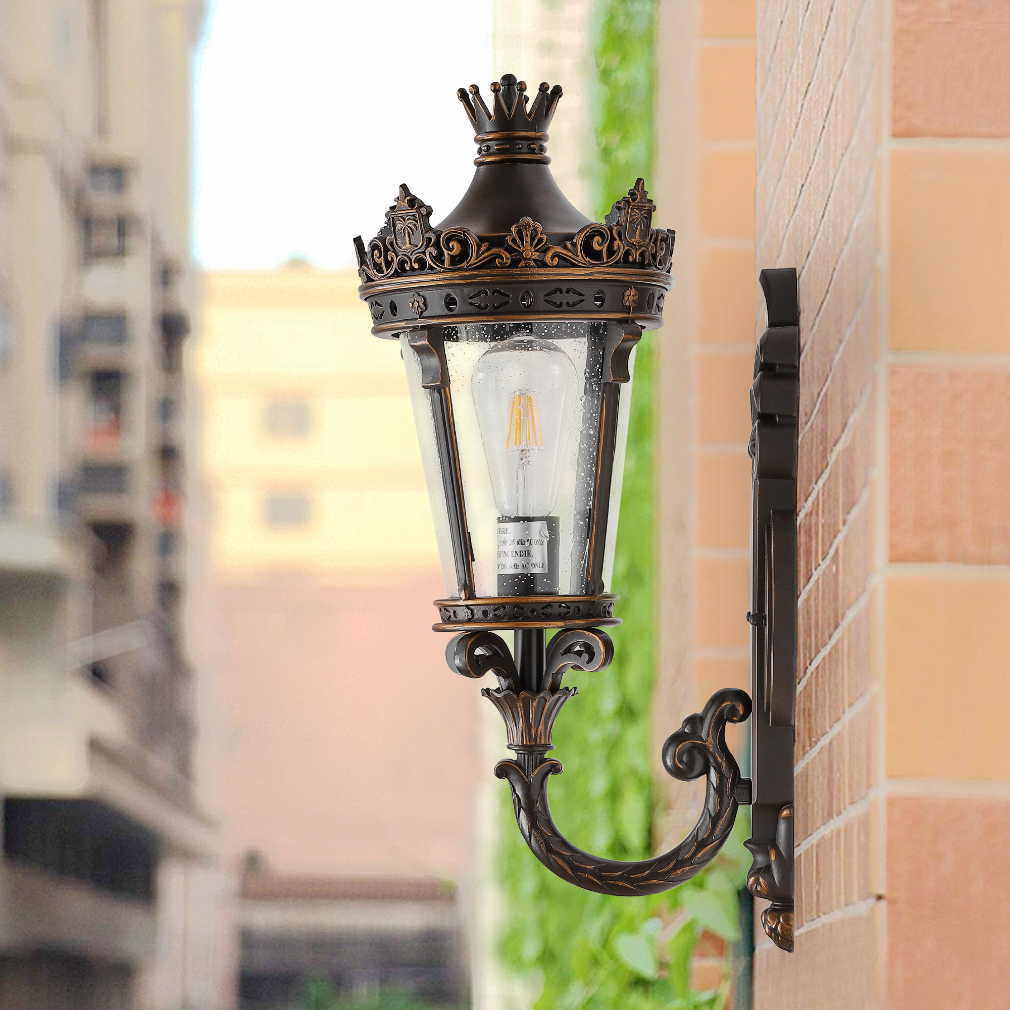Victorian Crown Outdoor Wall Lantern - Image 3