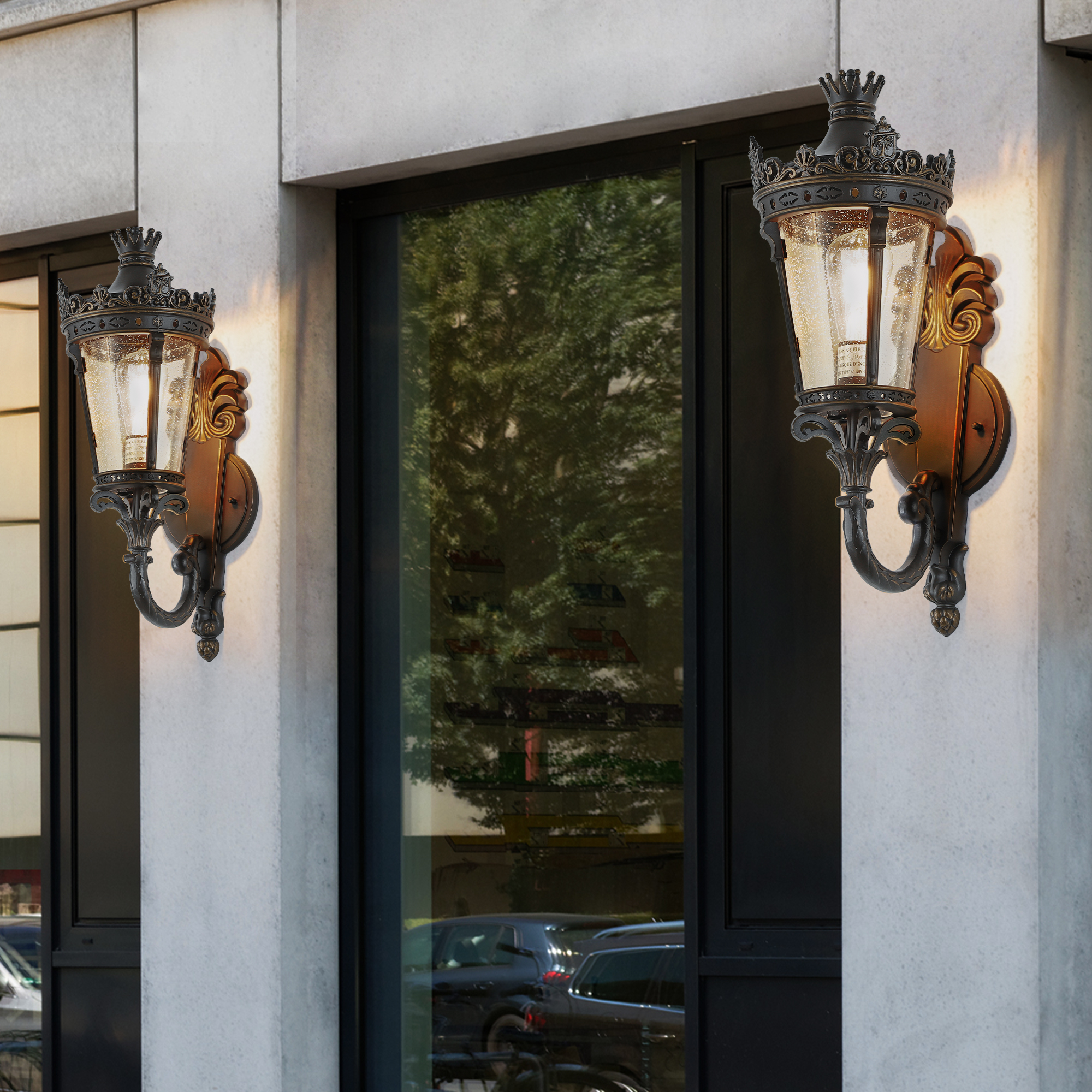 Victorian Crown Outdoor Wall Lantern - Image 4