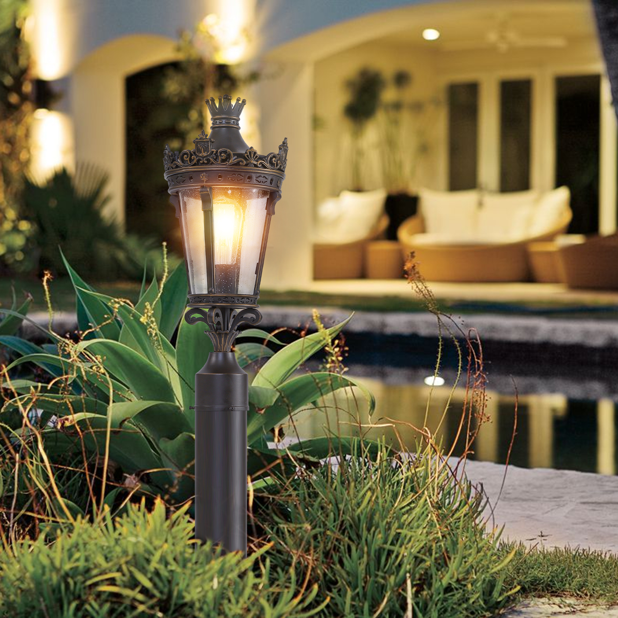 Victorian Crown Outdoor Post Light - Image 4