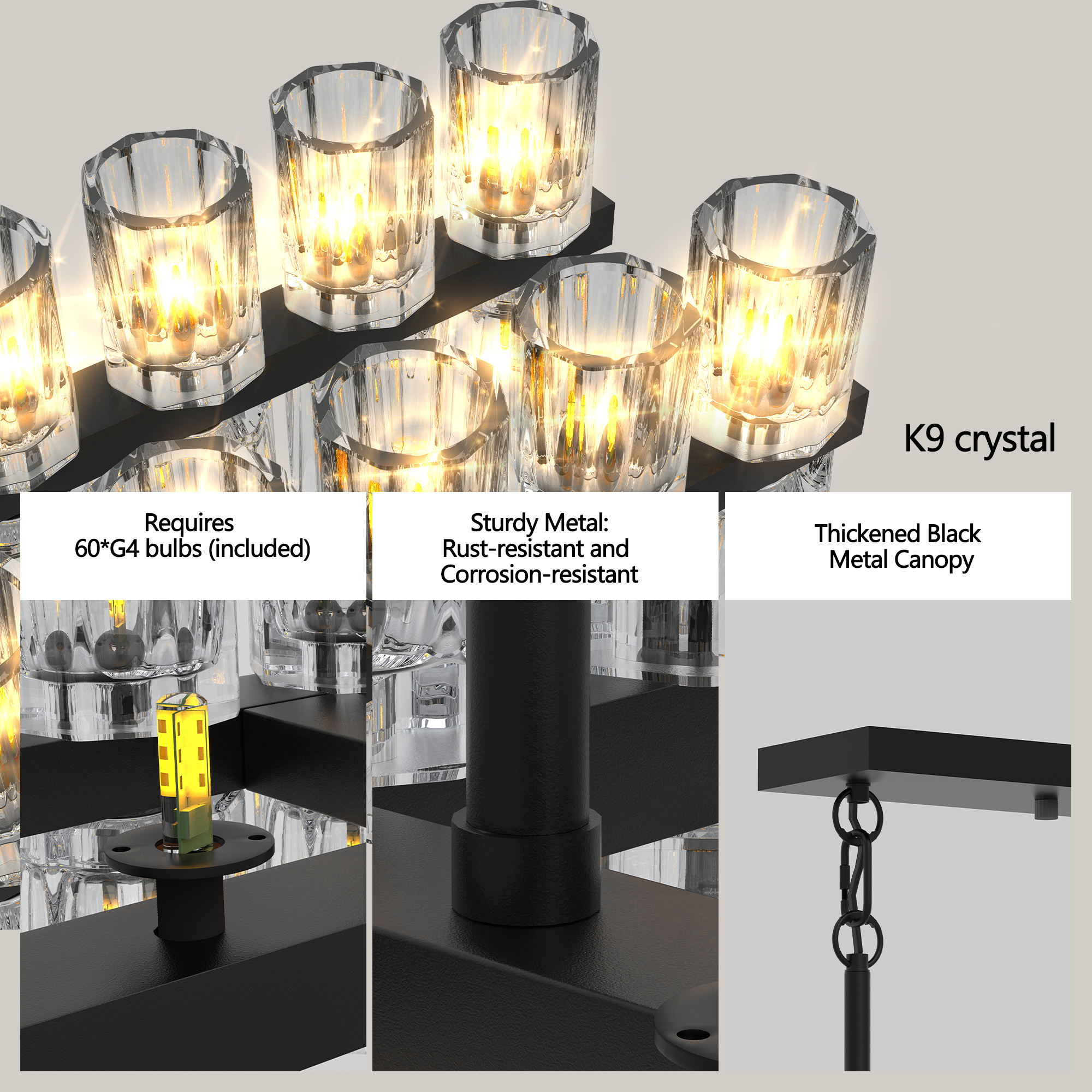 Modern Linear Crystal Chandelier for Dining Room Kitchen Island - Image 5