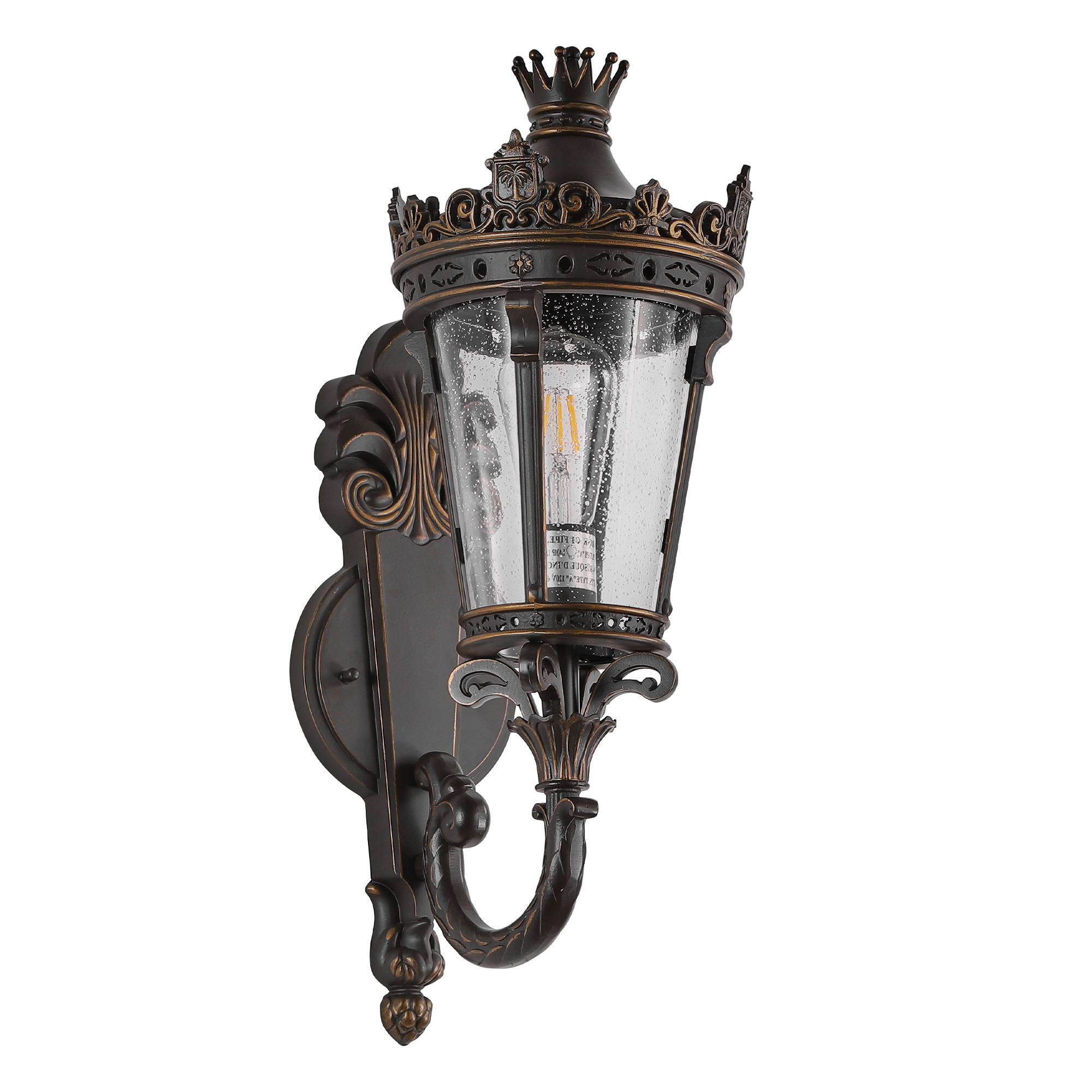 Victorian Crown outdoor wall lantern with clear glass