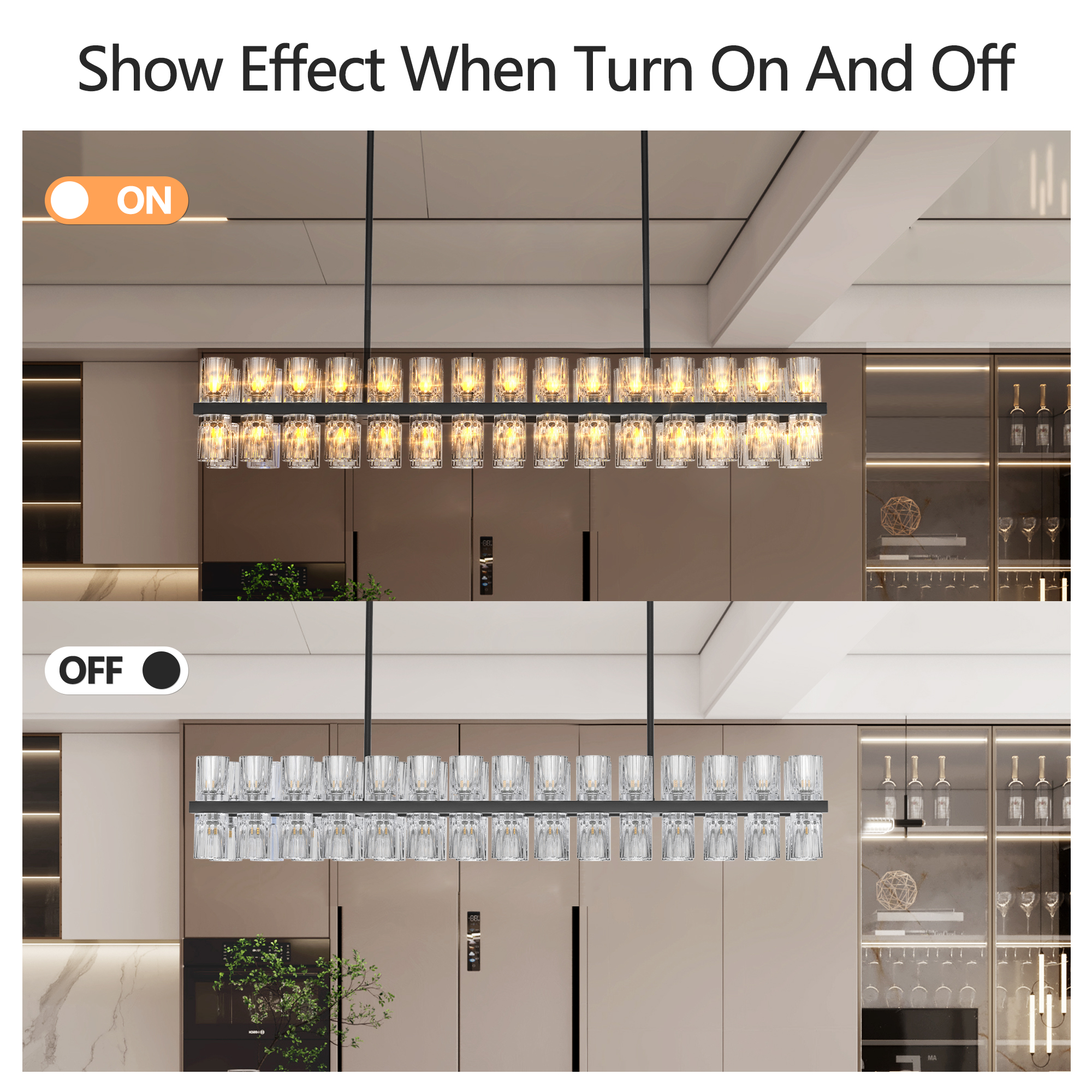 Modern Linear Crystal Chandelier for Dining Room Kitchen Island - Image 7