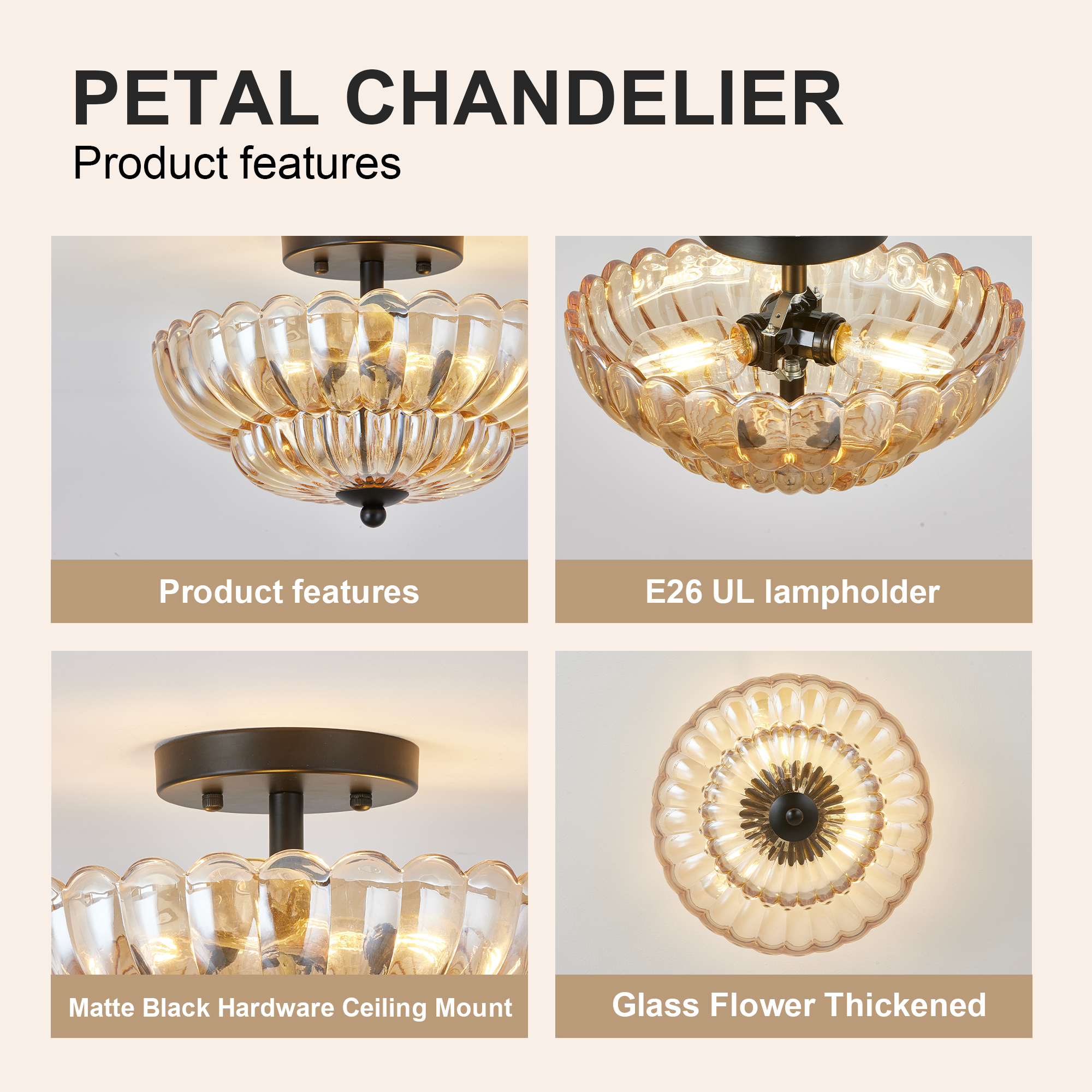 Vintage Green Glass Flush Mount Ceiling Light with Gold Finish 30cm - Image 8