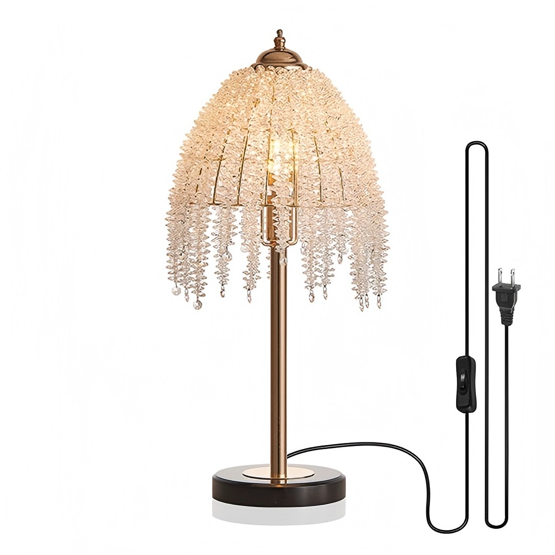 Crystal table lamp for bedroom and living room