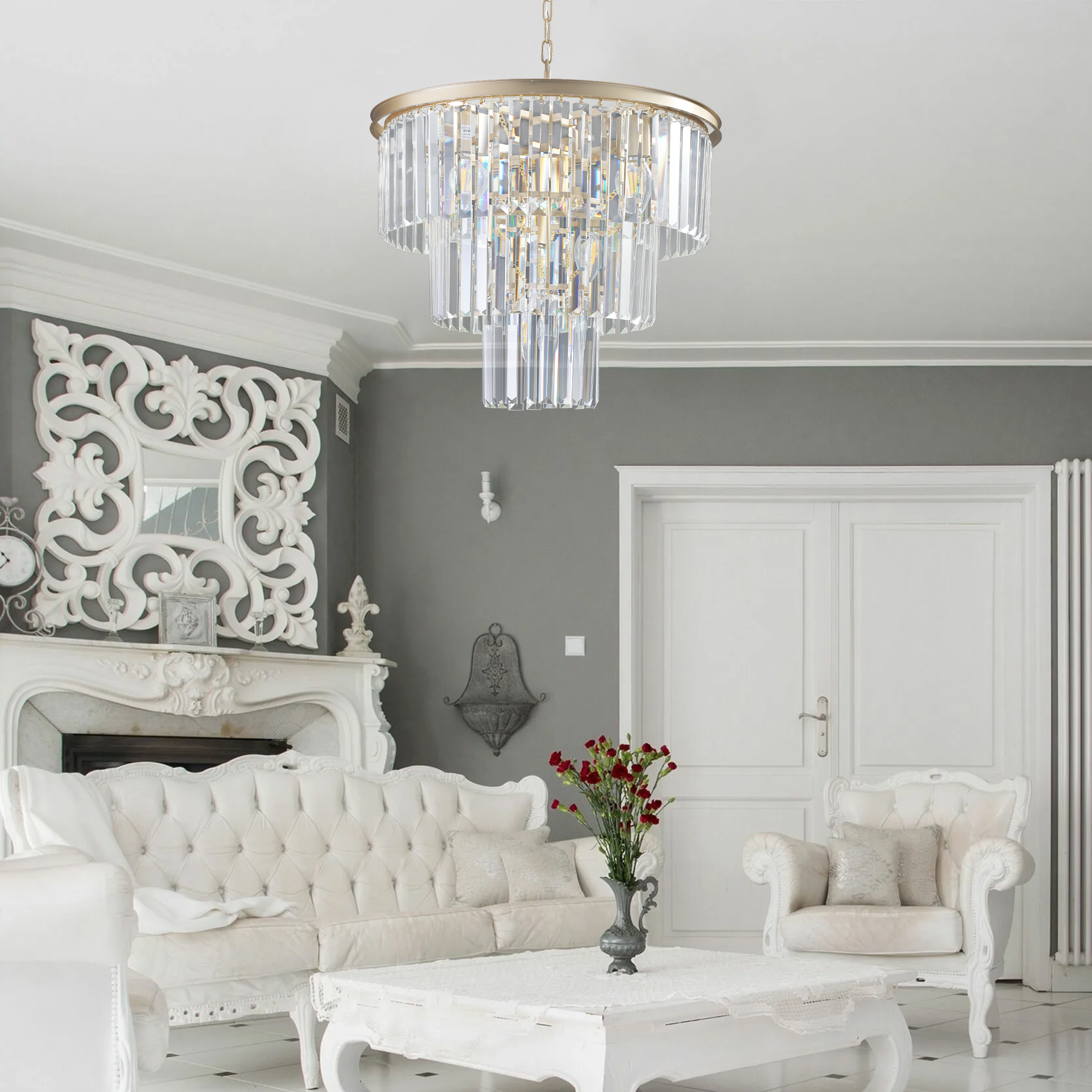 Modern Round Tiered Crystal Chandelier for Living Room Dining Room Hotel - Image 10