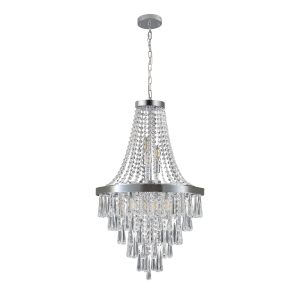 Modern Chrome Crystal Chandelier for Living Room