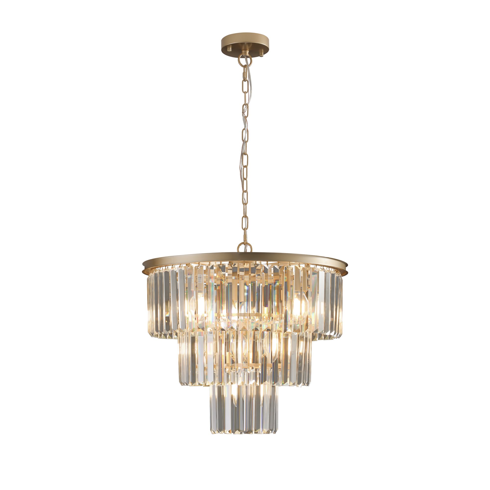Modern Round Tiered Crystal Chandelier for Living Room