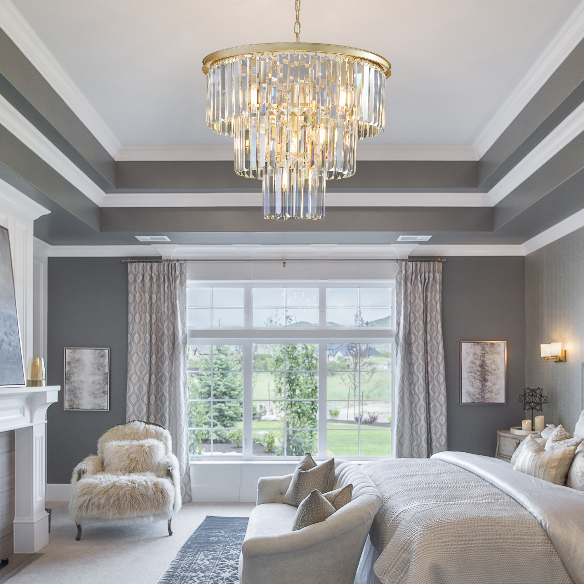 Modern Round Tiered Crystal Chandelier for Living Room Dining Room Hotel - Image 3