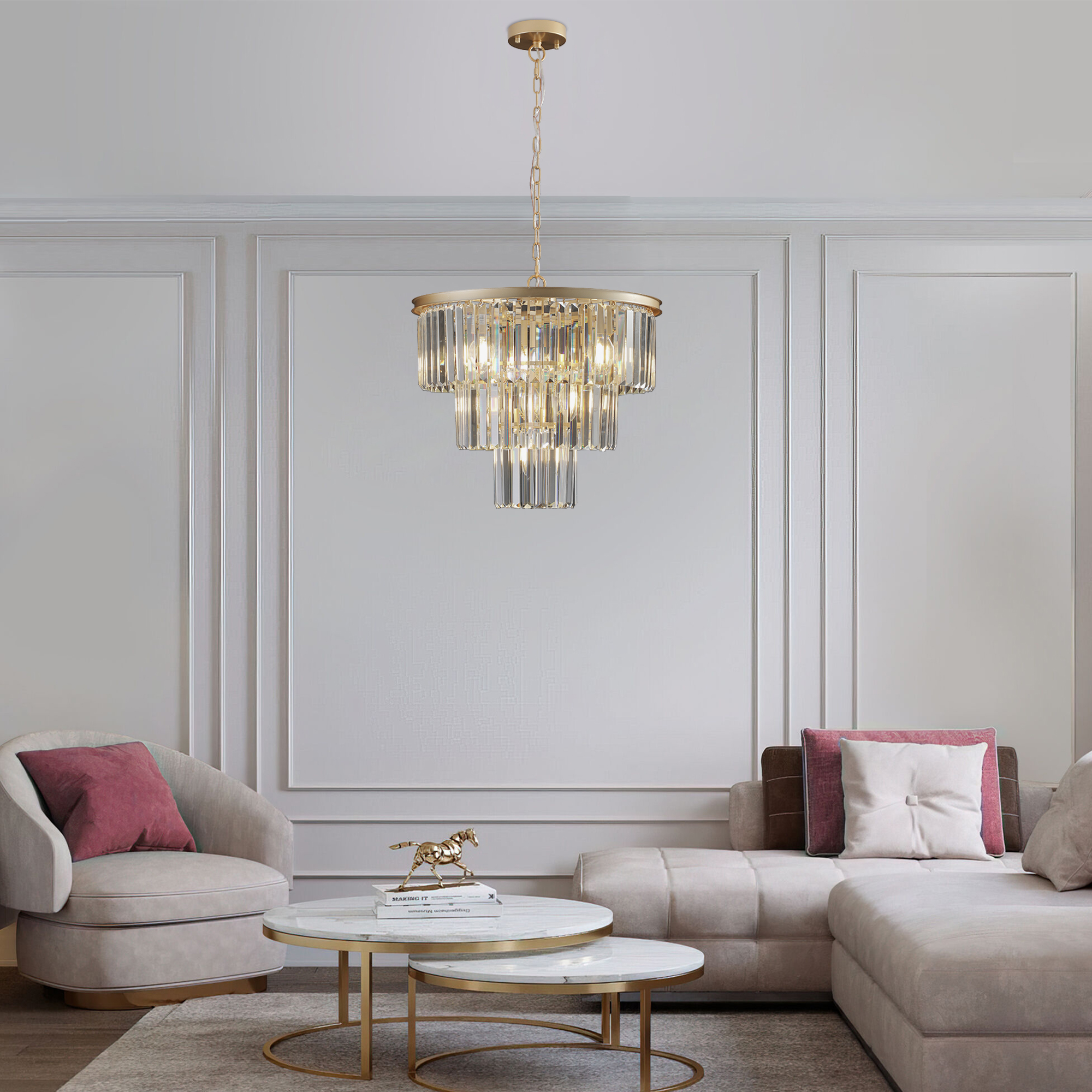 Modern Round Tiered Crystal Chandelier for Living Room Dining Room Hotel - Image 8