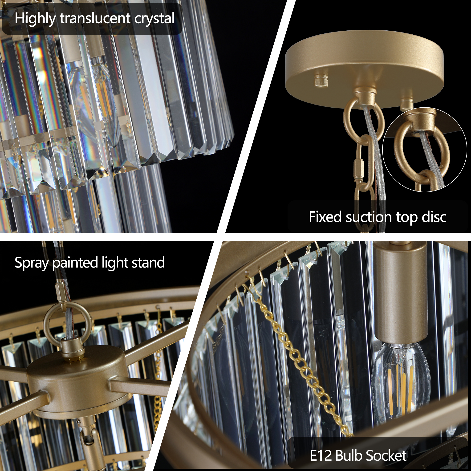 Modern Round Tiered Crystal Chandelier for Living Room Dining Room Hotel - Image 5