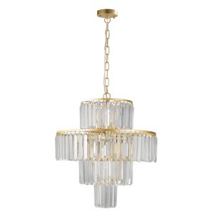 Modern Gold Crystal Tiered Chandelier Pendant Light