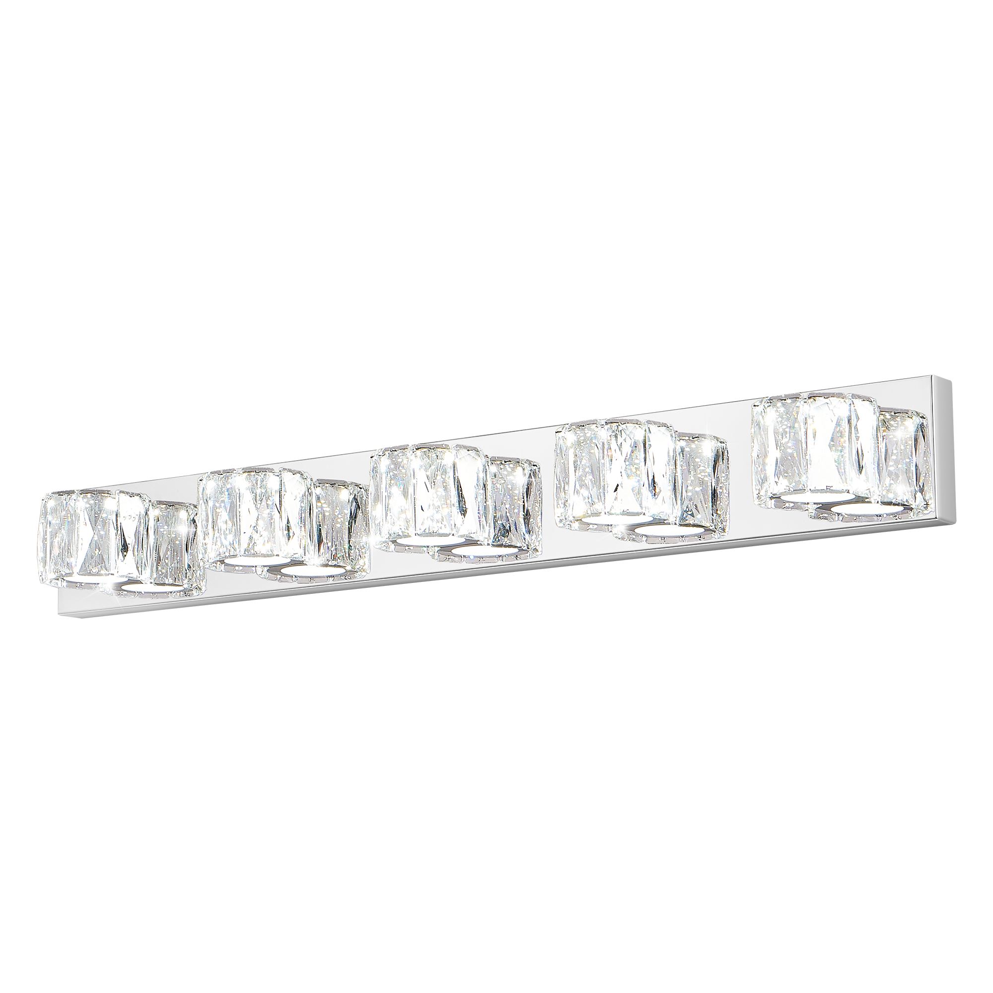 Modern 5-light white bathroom vanity light White linear vanity light above bathroom mirror Five-light bathroom wall light Modern bathroom mirror lighting fixture White vanity light for master bathroom Contemporary linear bathroom wall light Bathroom vanity light product dimensions Five-light vanity fixture detail Modern mirror light for dressing room Cozy Home Lighting white vanity light