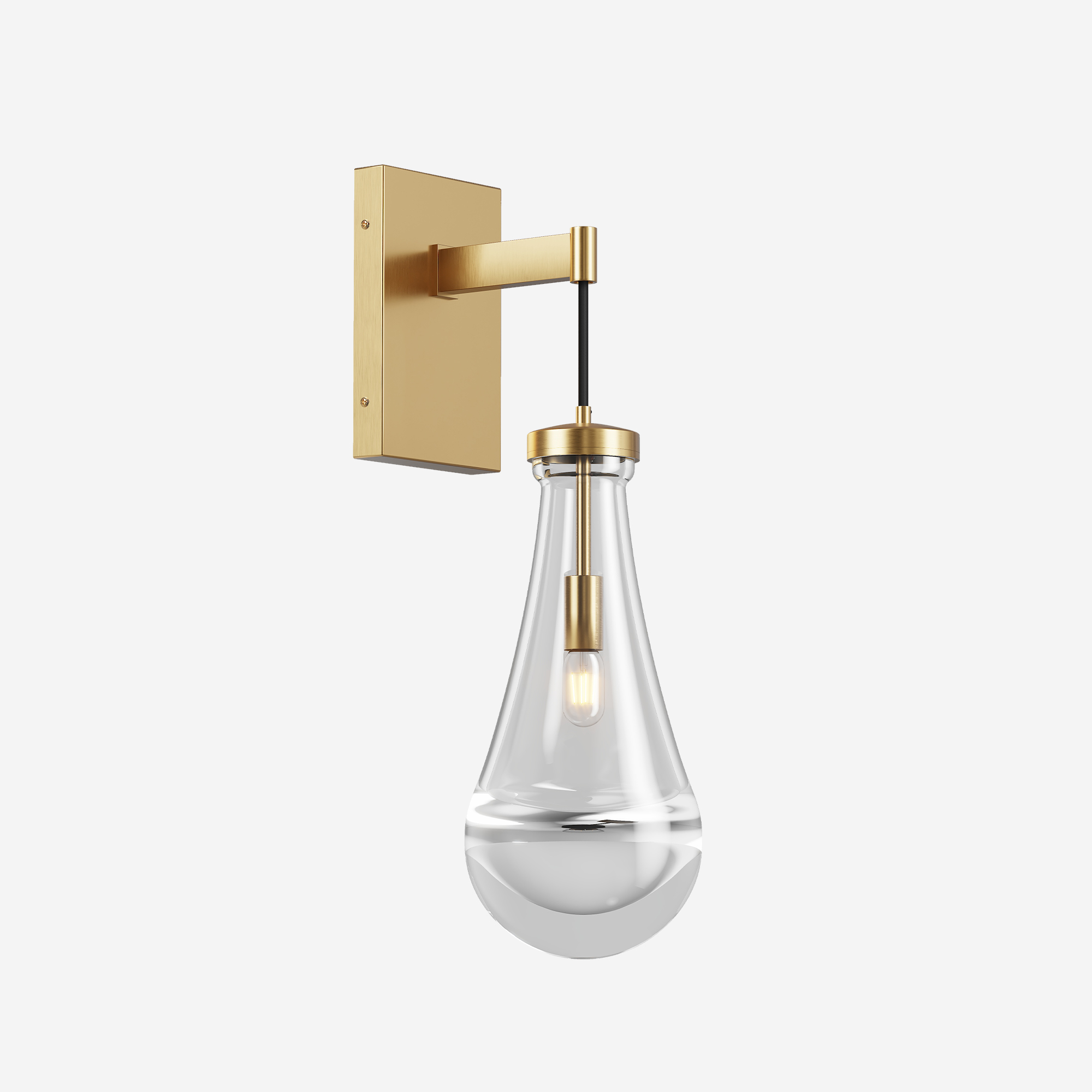 Modern Gold Glass Wall Light for Bedroom and Bathroom