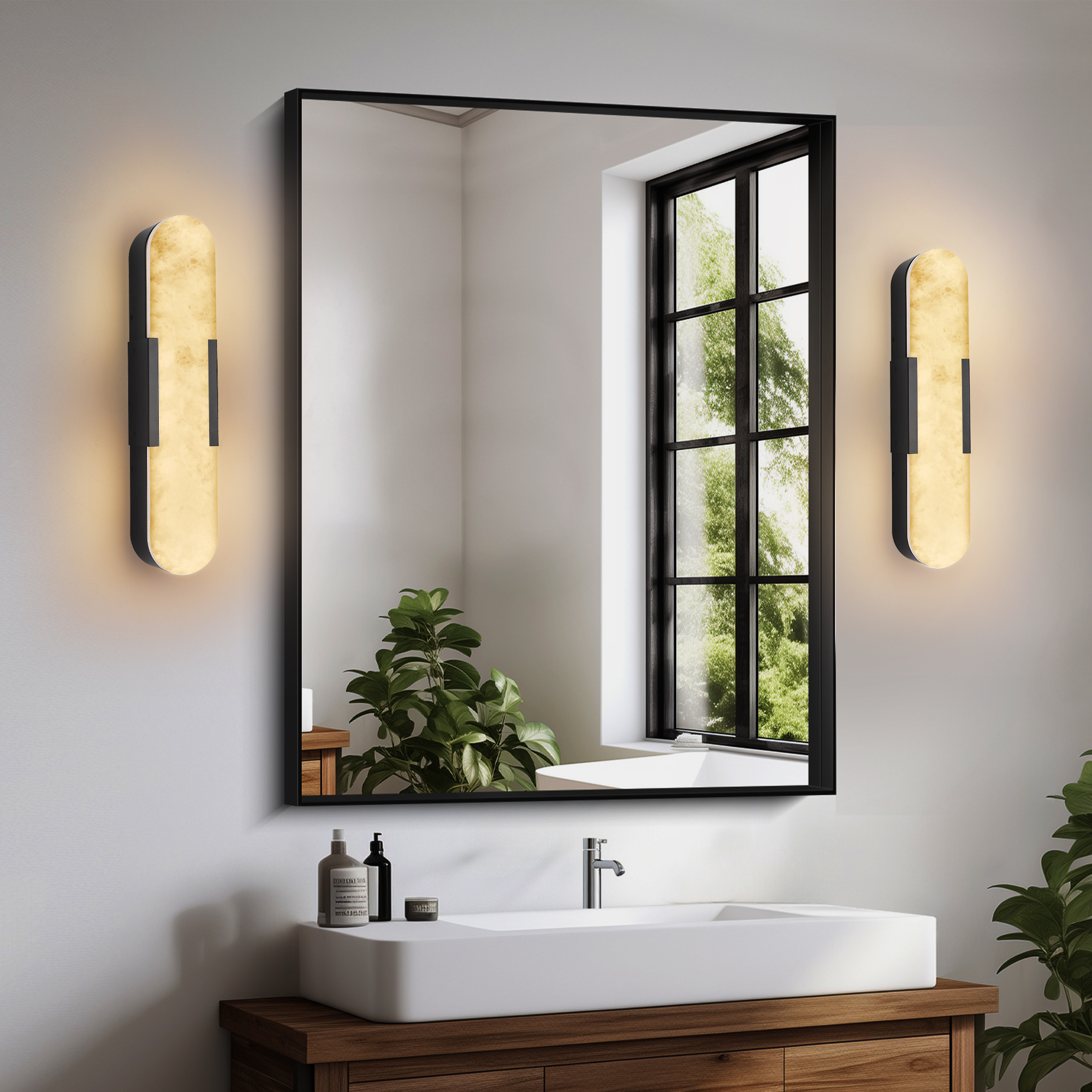 Modern Black Tall Marble Wall Light Double Head LED Wall Sconce for Bedroom Hallway - Image 6