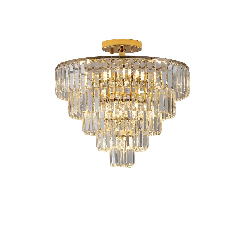 Modern Gold Crystal Chandelier Ceiling Light