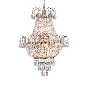 Luxury Traditional Crystal Chandelier with Elegant Curved Arms