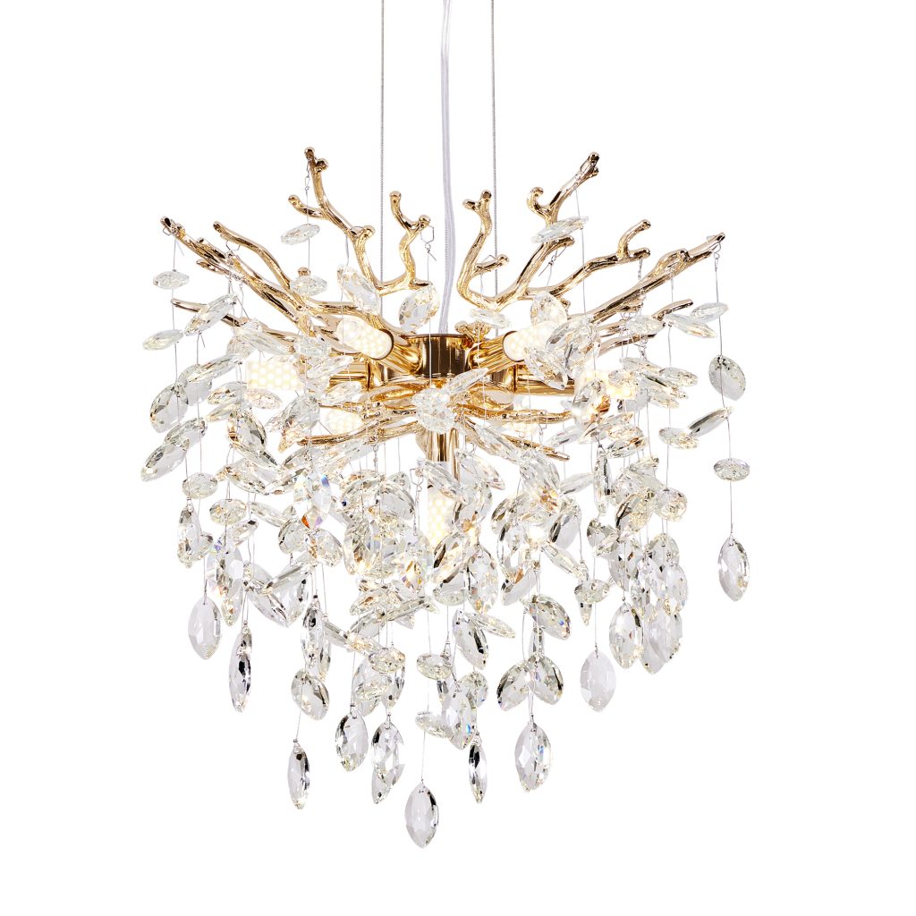 Modern gold 7-light crystal chandelier for dining room