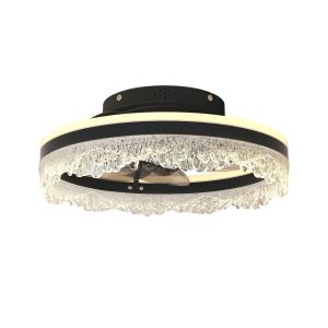 Modern Black Crystal LED Ceiling Fan Light with Remote Control