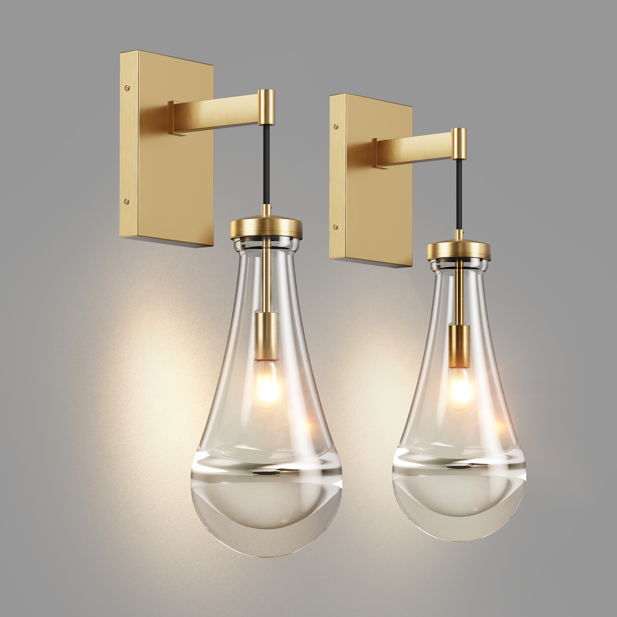 Modern Gold Glass Wall Light Single Head Bedroom Bathroom Wall Sconce E27 - Image 7