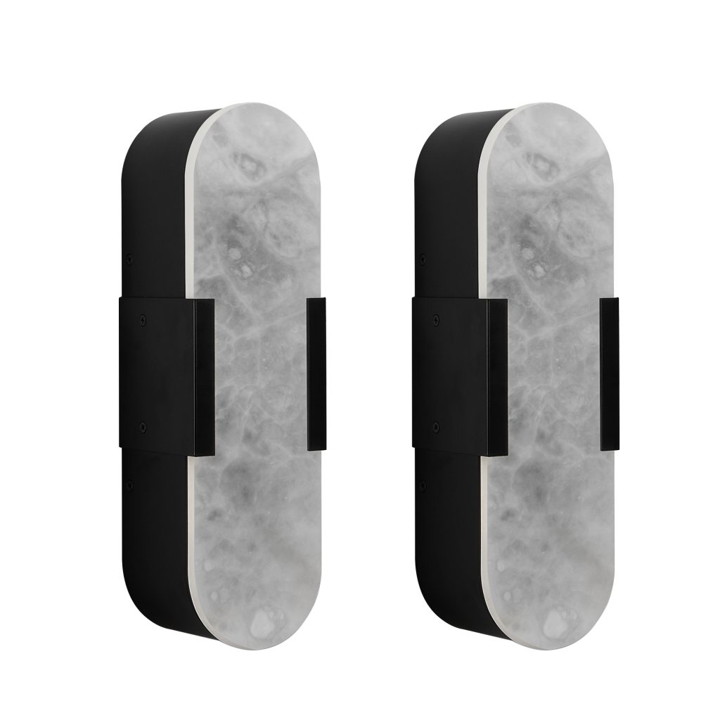 Modern Black Marble Double Wall Light