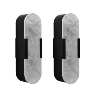 Modern Black Marble Double Wall Light