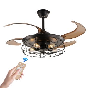 48 inch industrial ceiling fan with LED light and remote control