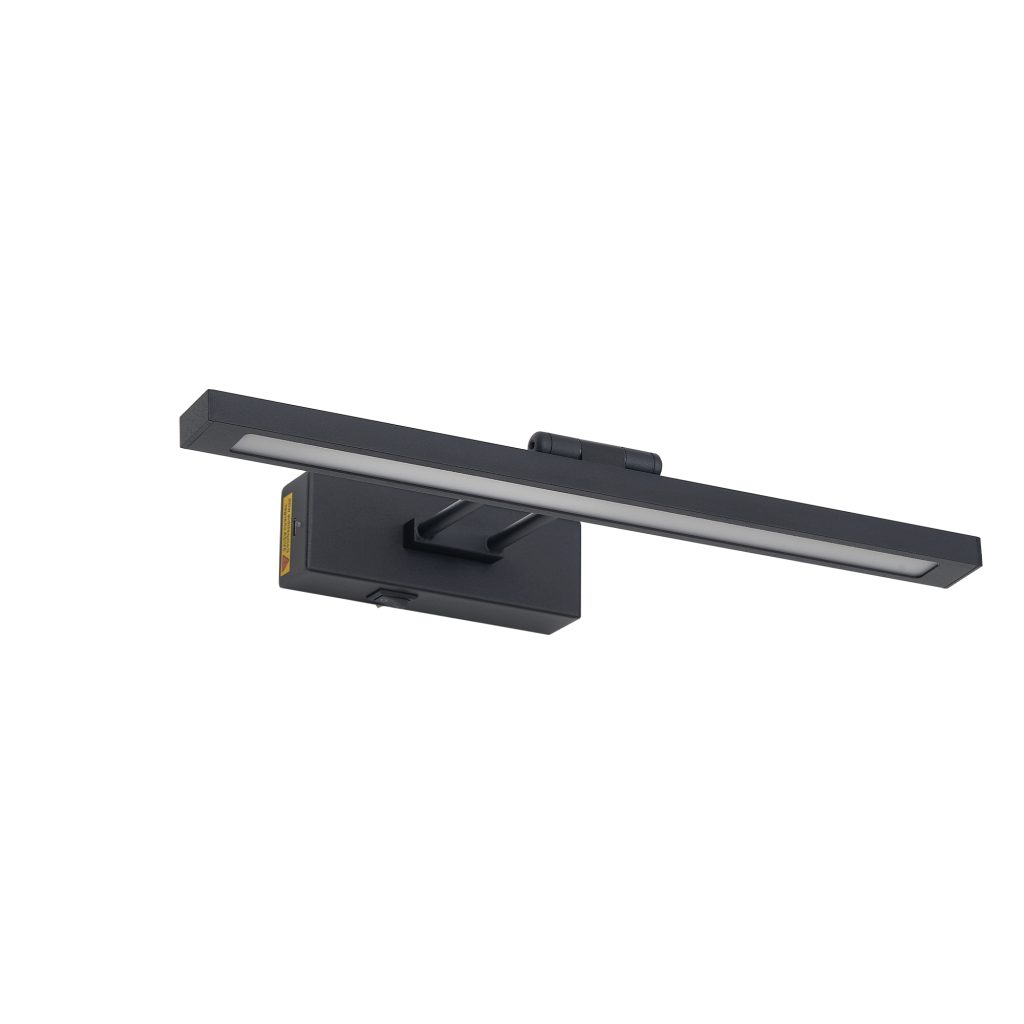 16-inch matte black LED bathroom wall light