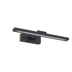 16-inch matte black LED bathroom wall light