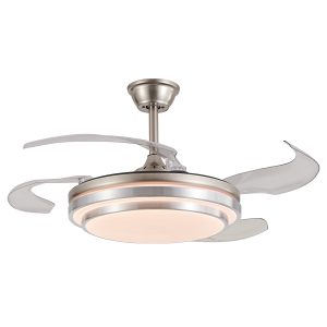 42 inch brushed nickel ceiling fan with LED light and remote control