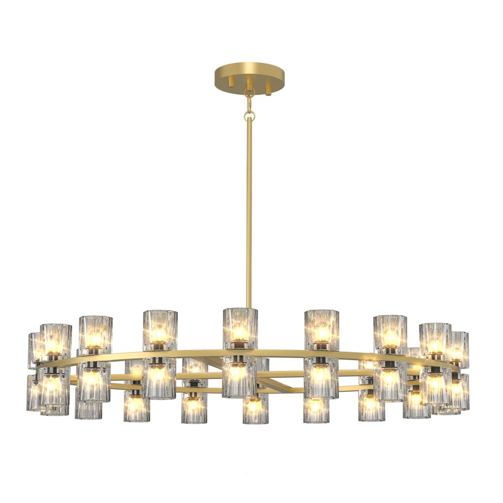 Modern Gold Crystal Ring Chandelier 36-Light Luxury Ceiling Light