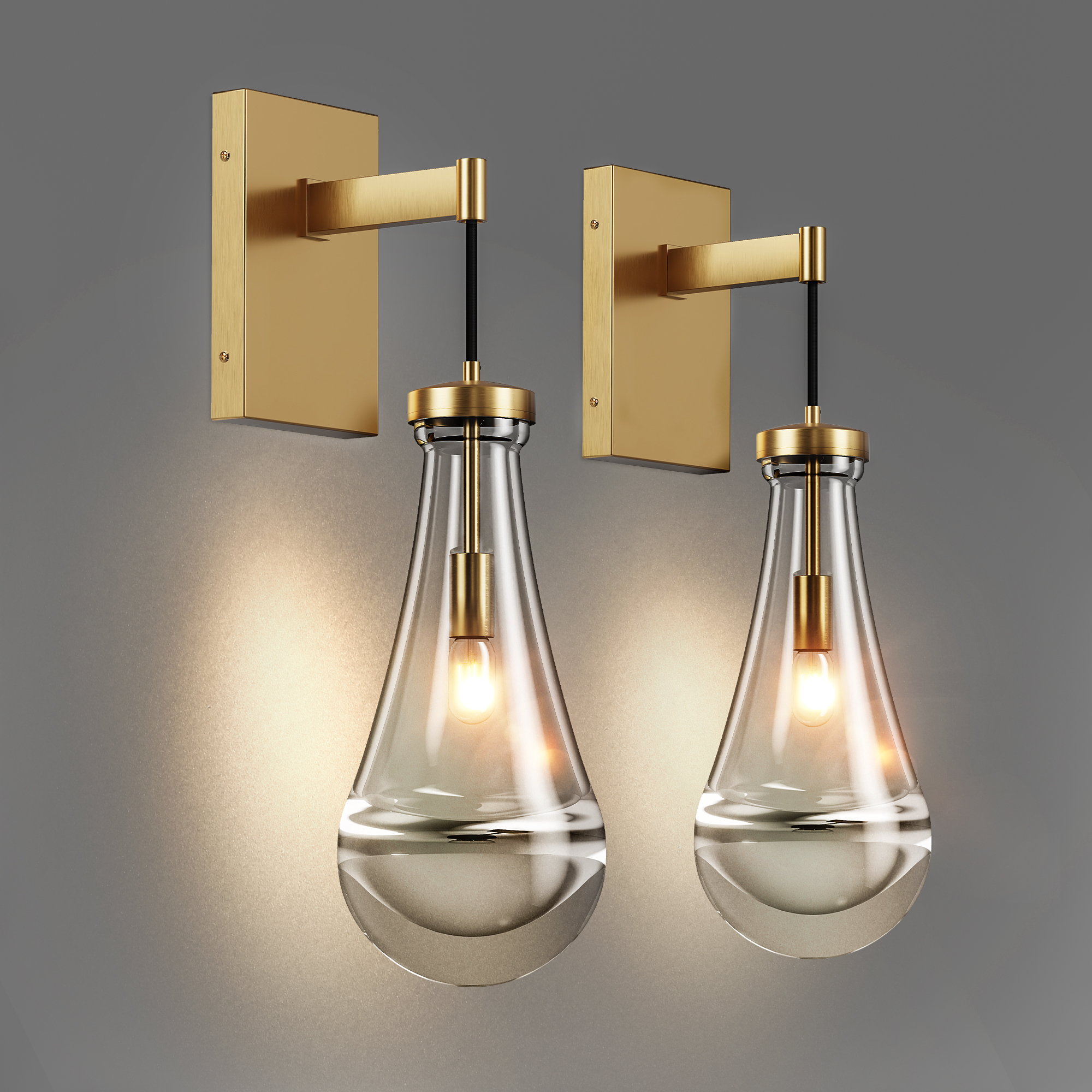 Modern Gold Double Glass Wall Light Bedroom Bathroom Wall Sconce E27 - Image 7