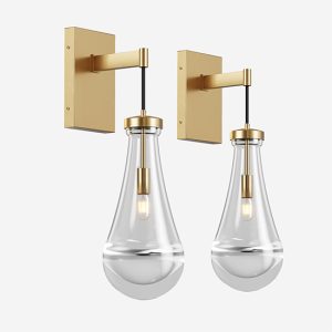 Modern Gold Double Glass Wall Light for Bedroom and Bathroom