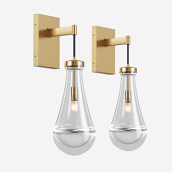 Modern Gold Double Glass Wall Light for Bedroom and Bathroom