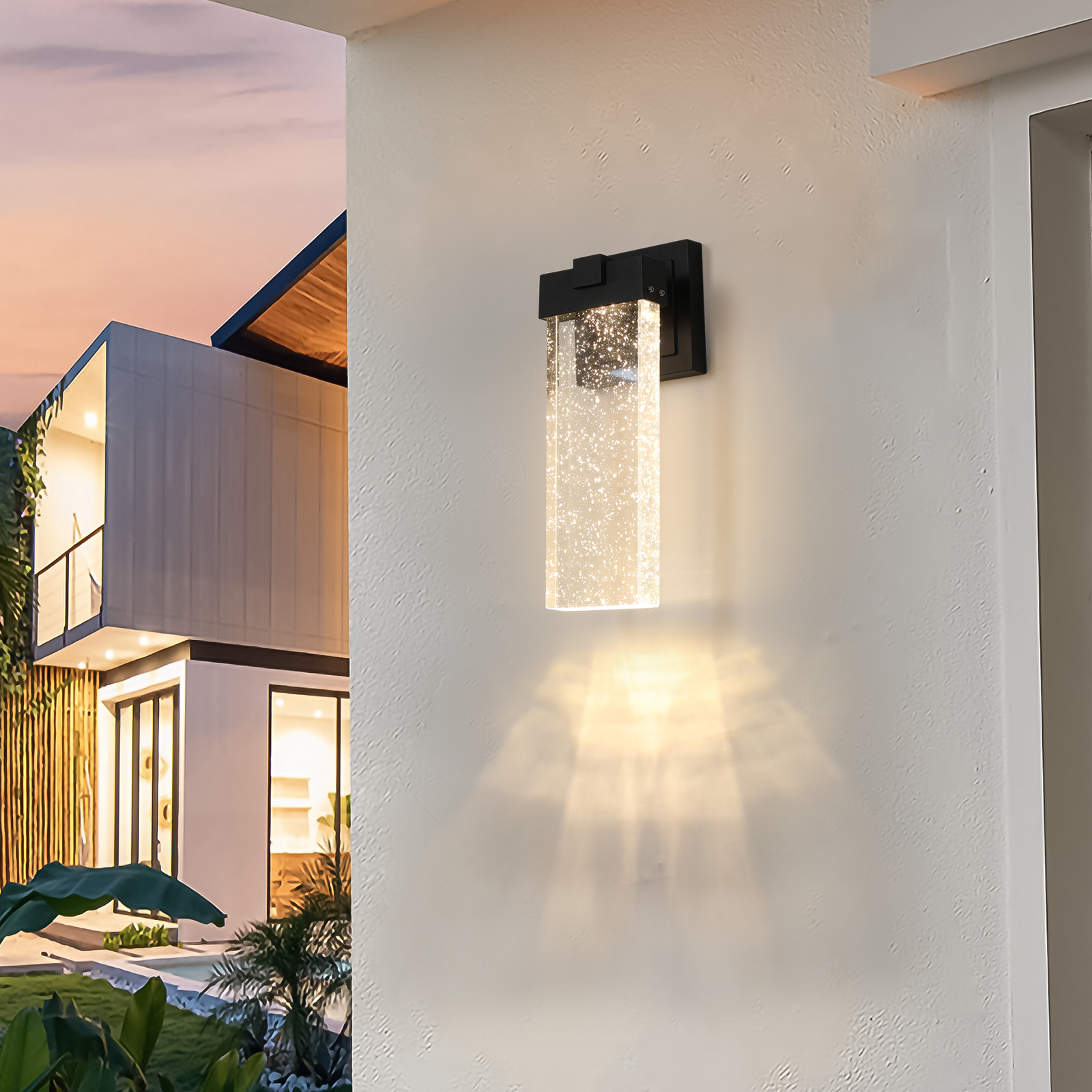 Modern Double LED Outdoor Wall Sconce Black Waterproof Exterior Light - Image 4