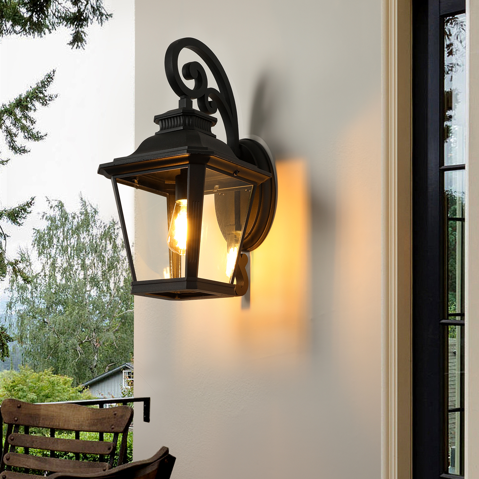 Modern Outdoor Wall Light Black Exterior Sconce Waterproof Garden Lighting - Image 5