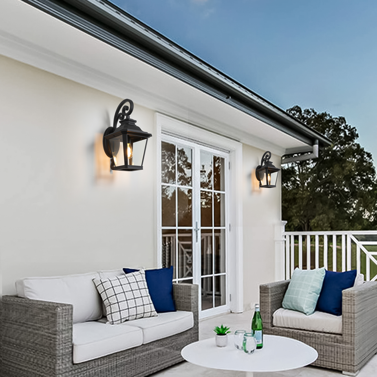 Modern Outdoor Wall Light Black Exterior Sconce Waterproof Garden Lighting - Image 6